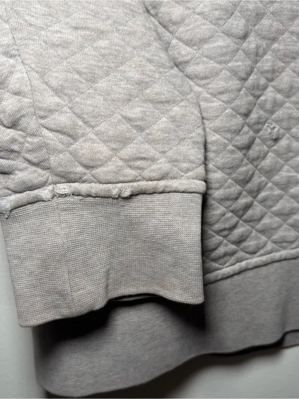 Patagonia Quilted Snap-Front Pullover Light Gray Organic Cotton Small Sweater - Image 5