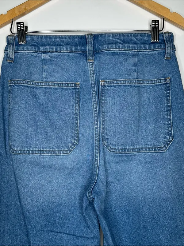 J.Crew 96 Denim High Rise Sailor Wide Leg Trouser Jeans Size 28 Tall - Image 5