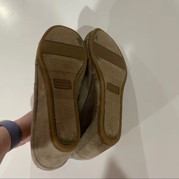 Toms Desert Taupe Suede Wedge Heel Lace‎ Up Booties Size 9 - Image 9