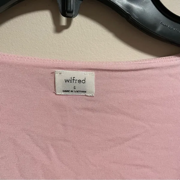 Aritzia Wilfred Lydia Square Neck Ruched Top in Poetic Pink- Size Small - Image 3