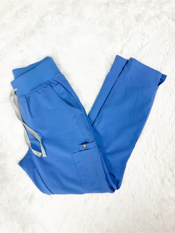 FIGS Yola High-Rise Slim Scrub Pants XXS Petite Blue - Image 5