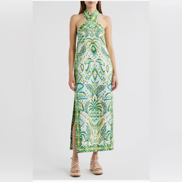 Farm Rio Tropical Tapestry Off-White Halter Neck Maxi Dress, Xxsmall, $248 - Image 9