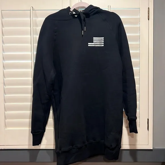 Good American NWT Black Oversize Large Back Logo Pull Over‎ Hoodie size 0/0 - Image 2