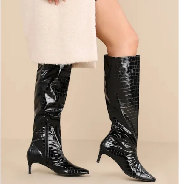 Lulus Croc-Embossed Over-The-Knee Boots - Image 2