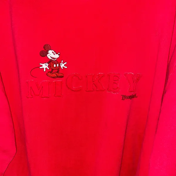 Disney Disneyland Resort Vintage Red Embroidered Sweatshirt Adult Size XL - Image 2