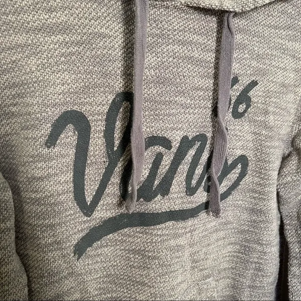 Vans Women's Size XS Hoodie Hooded Sweatshirt Gray Green Knit Kangaroo Pocket - Image 6