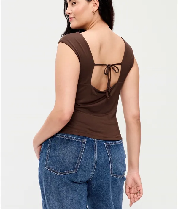 Old Navy Cap-Sleeve Tie-Back Top - Image 2