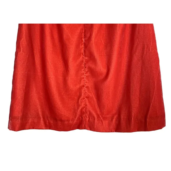 J.Crew Soft Velvet Mini Skirt Lined Lightweight Zip Up Back 4 Coral Orange Shade - Image 4
