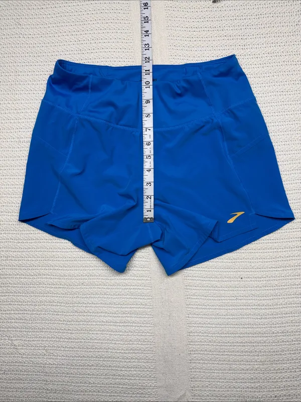 Brooks Run Happy Women's Royal Blue Running Shorts with Yellow Logo - Image 5