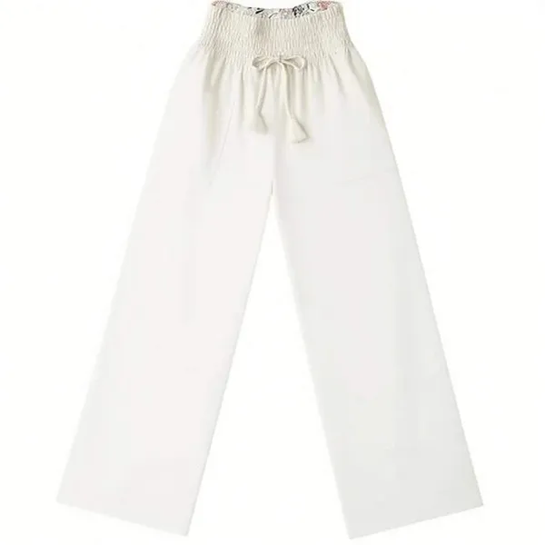 Vera Bradley Claudine‎ Palazzo Pants Ivory Wide Leg Tassel Rayon M NEW Women's - Image 4