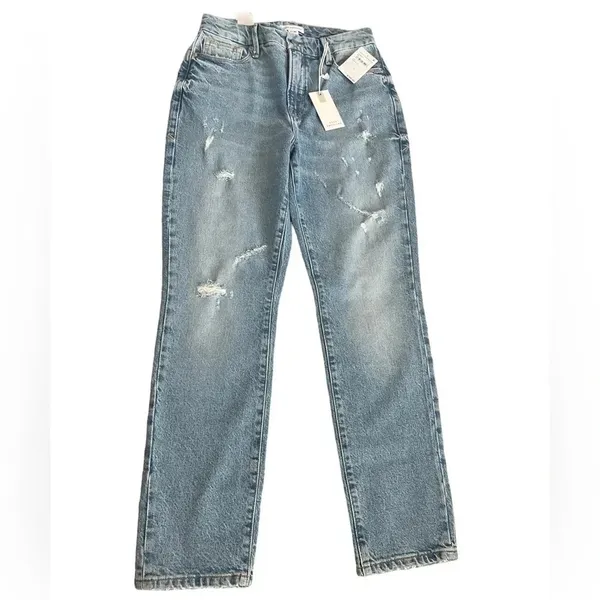 ✨👖 Good American Good Classic Jeans Medium Wash Distressed Size 25‎ NWT 👖✨ - Image 2