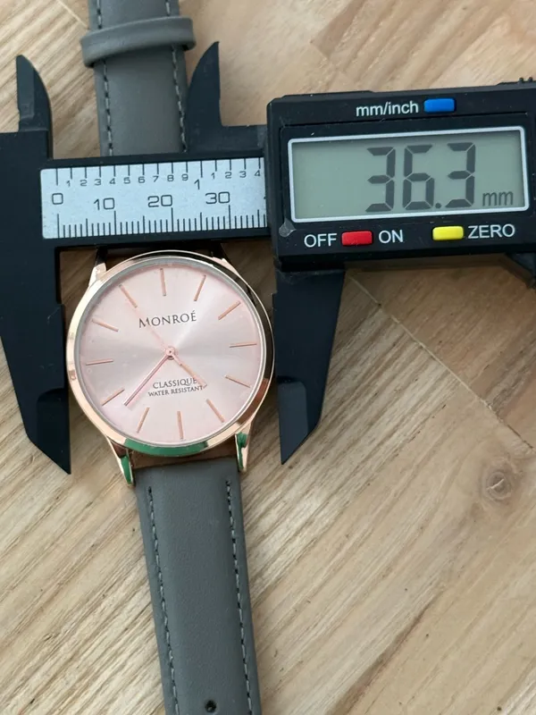 Monroe Classique by Maestro Luxury Watch Rose Gold Dial Gray Leather Strap NWOT - Image 11