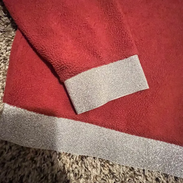 Nike Womens‎ Fleece Crewneck Sweatshirt Red Silver Glitter Trim Small RN56323 - Image 2