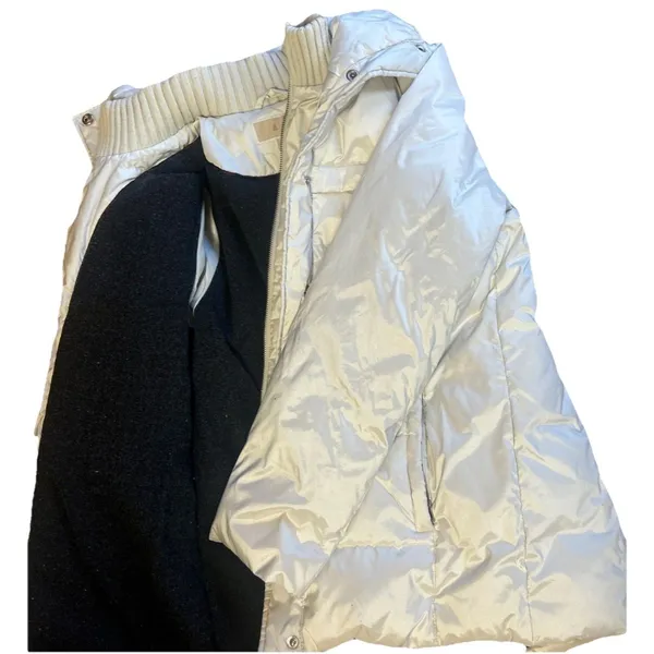 Michael Kors White Down Filled Puffer Jacket Women Size Medium Warm Classic Coat - Image 12