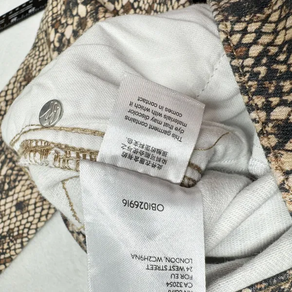 Free People We The Free Snakeskin Skinny Jeans Womens Size 28 Brown Animal Print - Image 7
