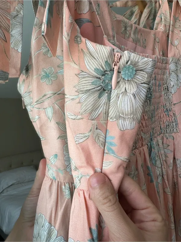 Gal Meets Glam Anthropologie Pink Floral Square Neck Maxi Dress NWT Size 2P - Image 5