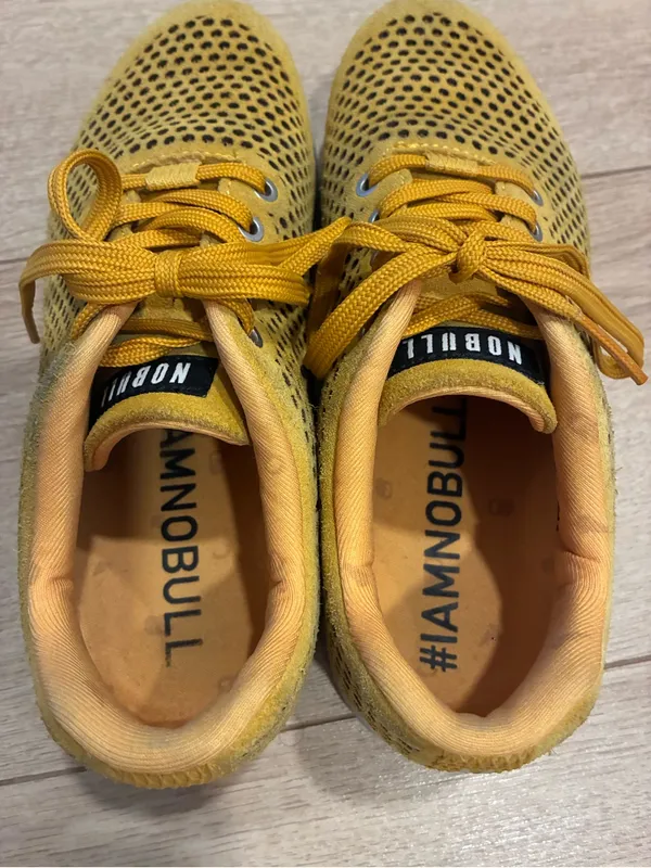 NOBULL Suede Perforated Trainers Mustard Yellow Size Men’s 8/Women’s 9.5 - Image 7
