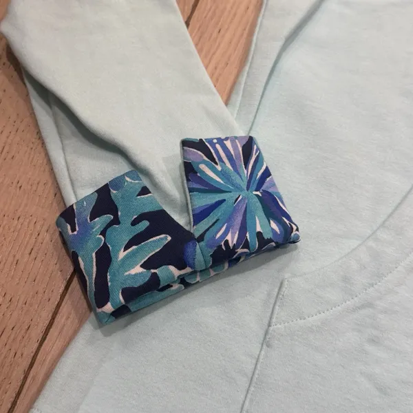 Lilly Pulitzer UPF 50+ LANDLEY Popover XS Green Blue Athleisure Preppy Sweater‎ - Image 4
