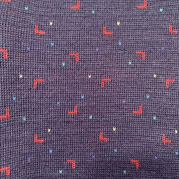 Vintage 90s Knit Sweater Vest Blue Burgundy Abstract Geometric‎ Unisex Medium - Image 6