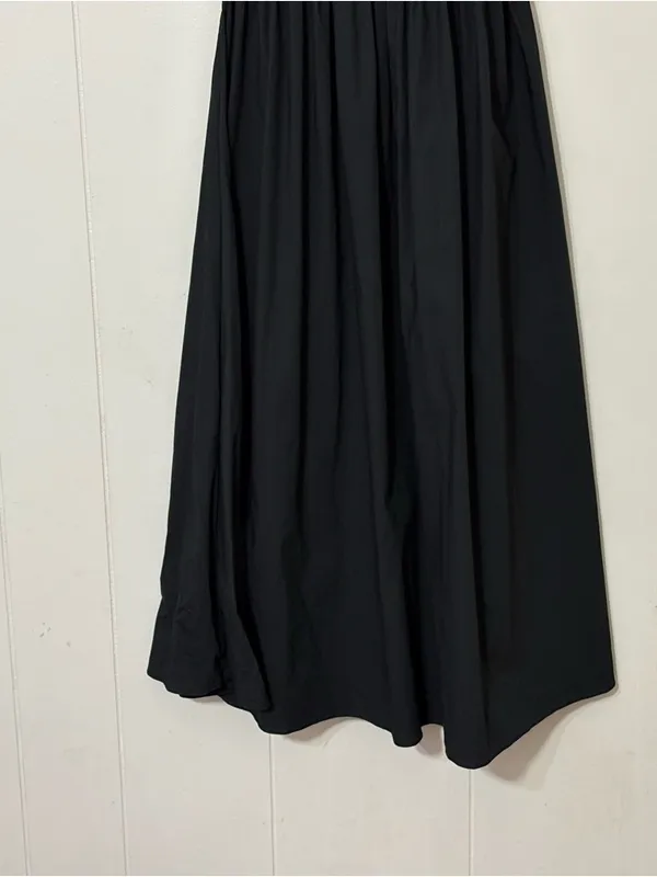 Hill House Home Akilah Nap Dress Black XXS Smocked Midi Off Shoulder Ruffle - Image 4