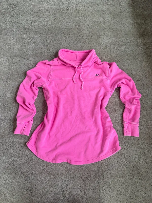 Vineyard Vines Pink Cowl Neck Sweatshirt – Size Small - Image 2