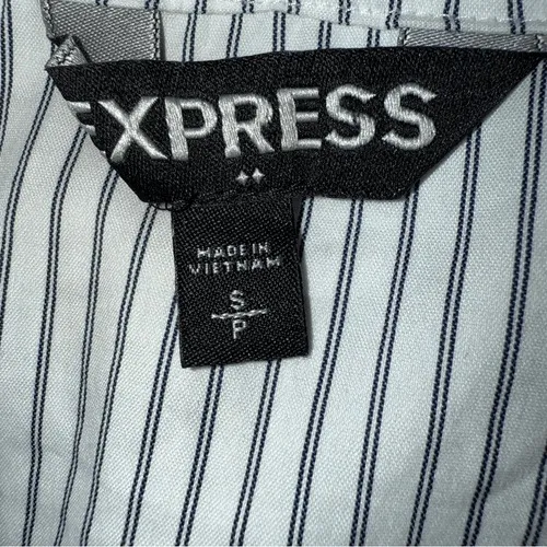 EXPRESS Belted Wrap Tie Top 3/4" Balloon Sleeves Cerulean Blue & White‎ NWOT S - Image 8