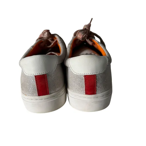 ZARA Women Metallic Glitter Silver Lace Up Fashion‎ Sneakers Size EU 39 US 8 - Image 6