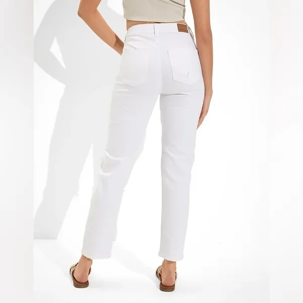 American Eagle‎ Outfitters white Mom Straight Jeans size 10 - Image 2