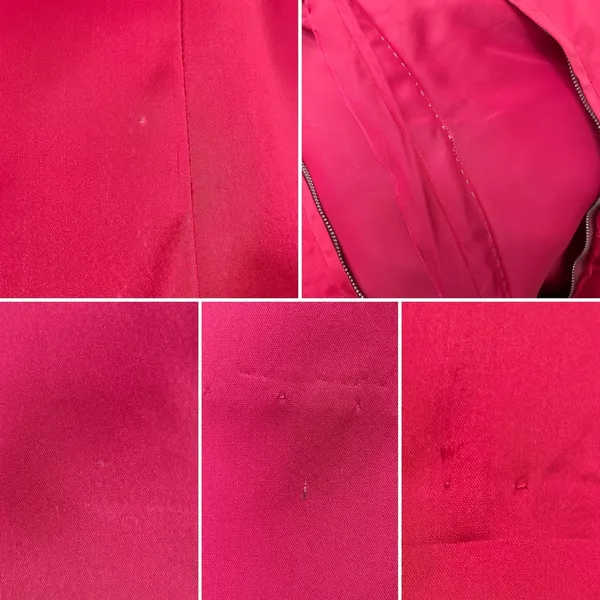 Vintage 1950s Dress A-Line Pink‎ Sleeveless Retro Satin FLAWS Handmade Zip-Up - Image 9