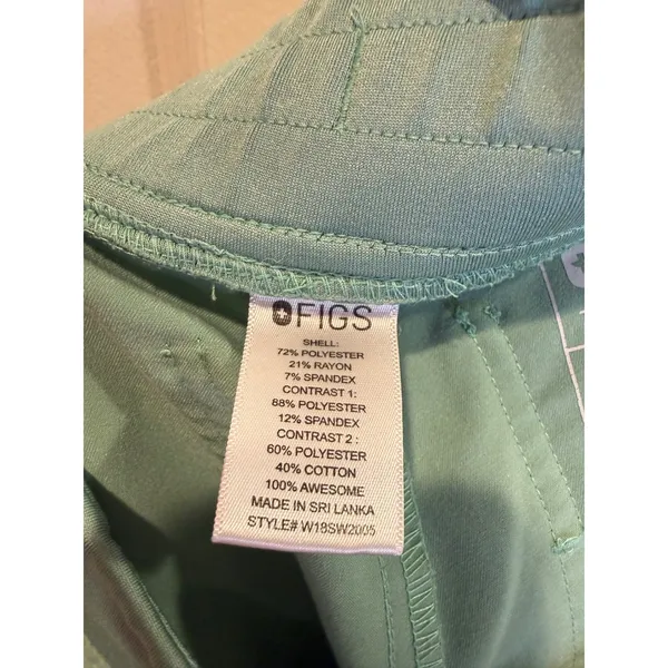 Figs Technical Collection Jade Green Zamora Jogger Scrub Pants Size XS - Image 3