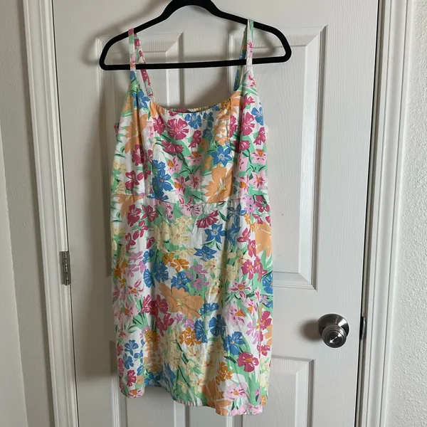 Old Navy floral Mini Sleeveless linen blend with pockets Dress Size X-Large - Image 2