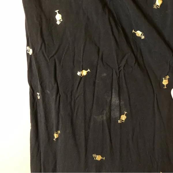 Solitaire Swim Martini Glass Coverup Wide Leg‎ Pants Black Gold Medium - Image 5