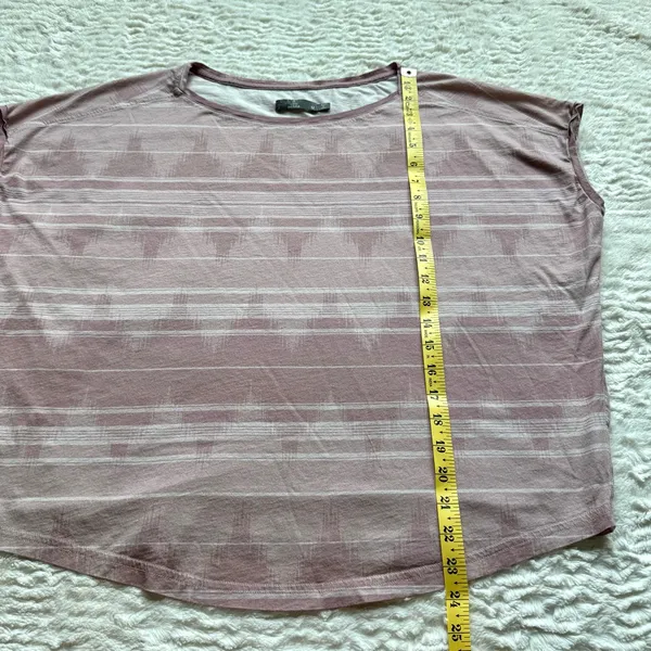 Prana Organic Cotton Oversized Boxy T Shirt Womens M Pink Aztec Geometric Print - Image 7