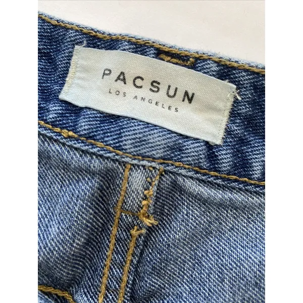 PacSun Mom Short Womens Size 27 Blue Denim High Waisted Cuffed Summer Casual - Image 5