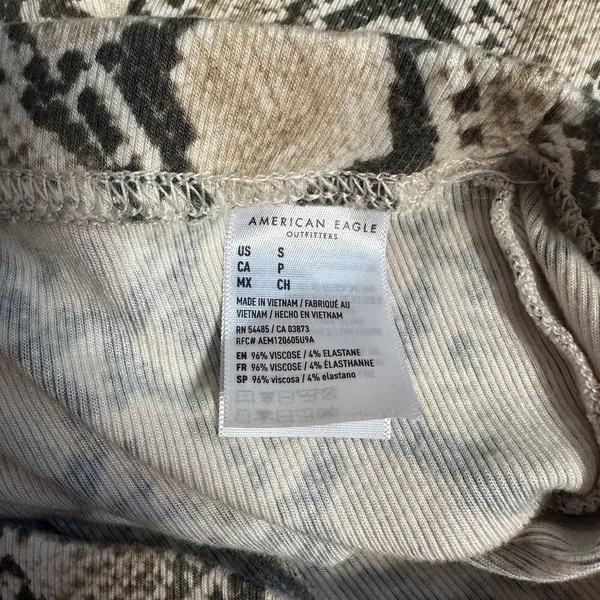 American Eagle Outfitters Snake Print Pull-On Bell Bottom Flare Pants - Image 3