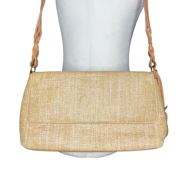 VTG Etienne‎ Aigner Handbag Straw Woven Charm Shoulder Bag Beach Coastal Purse - Image 5