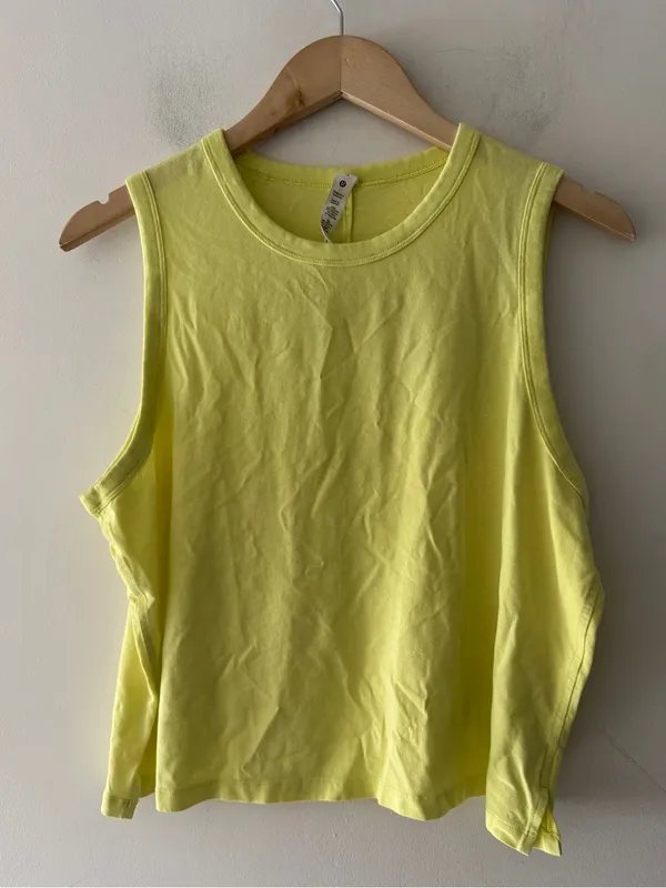 Lululemon Classic-Fit Cotton-Blend‎ Tank Top Electric Lemon - Image 2
