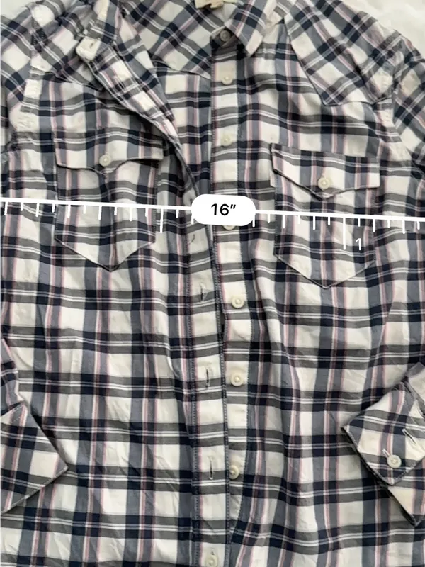 Levi's Men's Navy, White & Pink Plaid Button-Down Shirt - Image 5