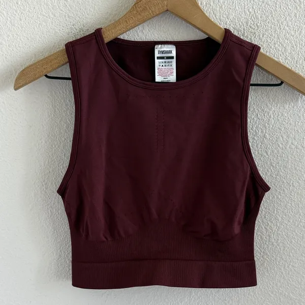 Gymshark Sweat Seamless Midi Tank Baked Maroon Medium - Image 2