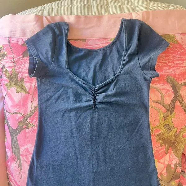Brandy Melville navy blue v neck short sleeve dress sundress - Image 2