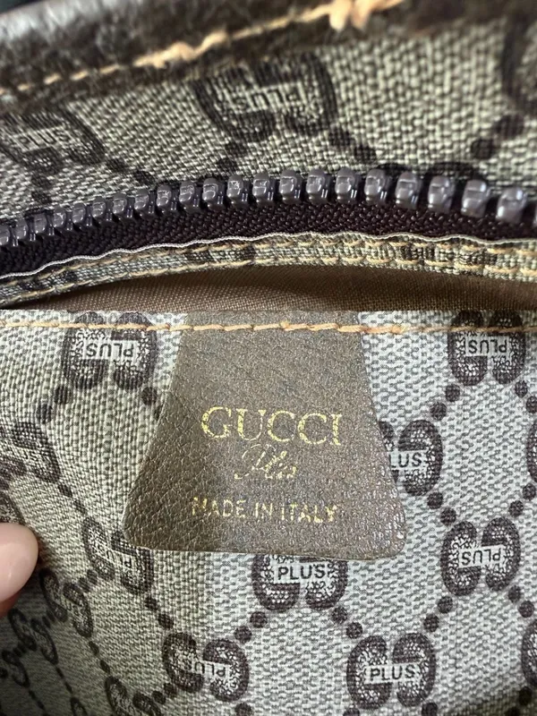 Authentic Vintage Gucci Plus GG Monogram Sherry Line Web Tote Bag - Image 2