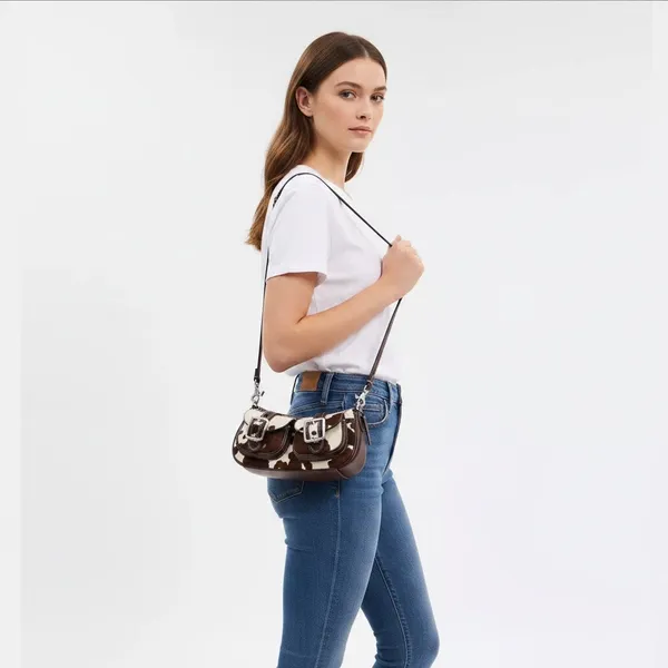 Coach Ashton Bag Cow Print Haircalf Silver Authentic NWT Crossbody CCC83 - Image 4