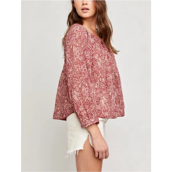 We The Free x Free People Cool Meadow Printed Top Size Medium - Image 2
