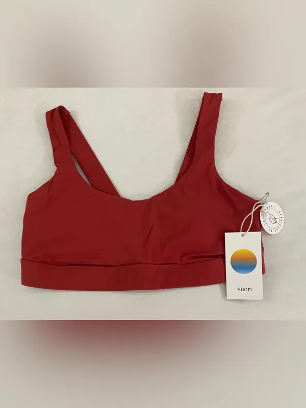 Vuori NWT Stride Bra Strappy Support Sports Bra Poppy Red Size L - Image 2