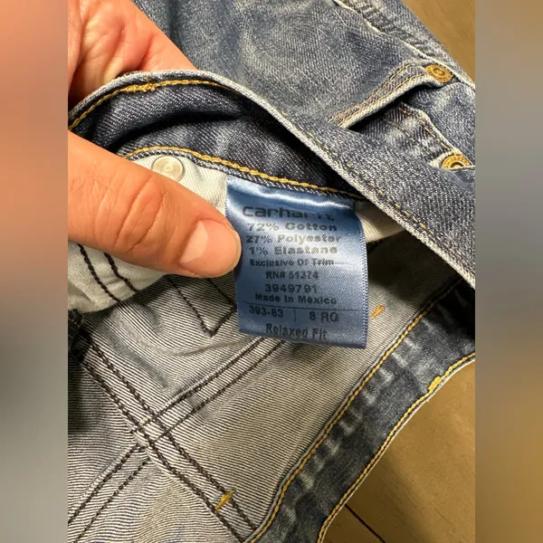 Carhartt Jeans Women's Size 8 Regular (32x29) Blue Denim Relaxed Fit - Image 4