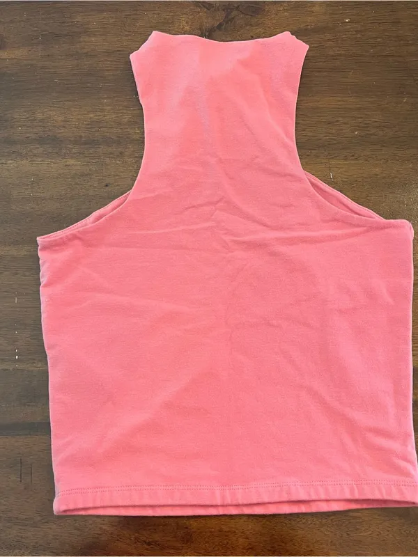 Abercrombie & Fitch Women’s Twist Front Cotton Stretch Pink Tank Top Size S - Image 3