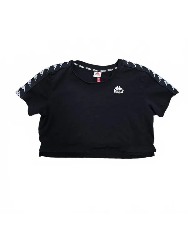 KAPPA Womens Cropped Top T shirt Size Small Black Knit Athletic Active jogger - Image 5