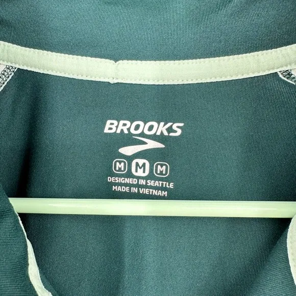 Brooks size‎ medium quarter zip pullover sweatshirt green - Image 5