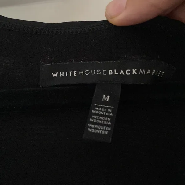 White House Black Market Black Stripe Flowing Sweater Top Women's Medium - Image 3