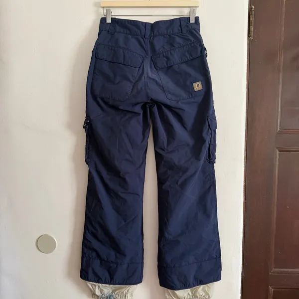 Y2K Vintage Burton Navy Blue Cargo Snowboard Pants Small Infinite Carve - Image 6
